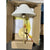 Visual Comfort Hackney Single Sconce (White Linen Shade)-Antique Brass