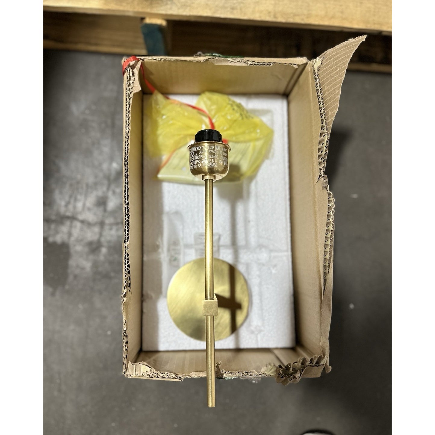 Visual Comfort Hackney Single Sconce (White Linen Shade)-Antique Brass