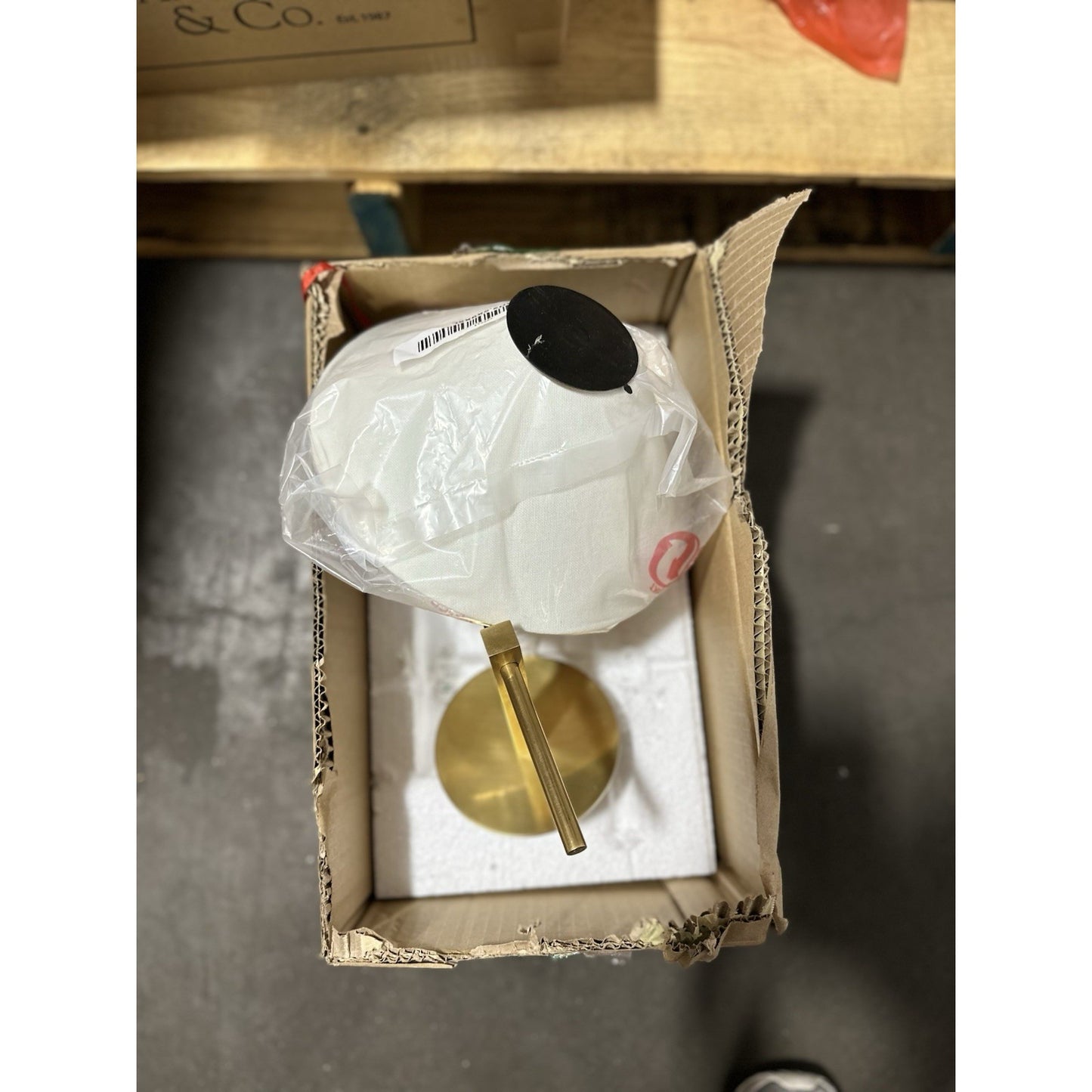 Visual Comfort Hackney Single Sconce (White Linen Shade)-Antique Brass
