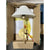 Visual Comfort Hackney Single Sconce (White Linen Shade)-Antique Brass