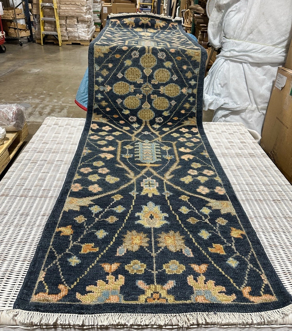 NWOT Camberly Hand-Knotted Rug (2.6’x10’)-Indigo Blue