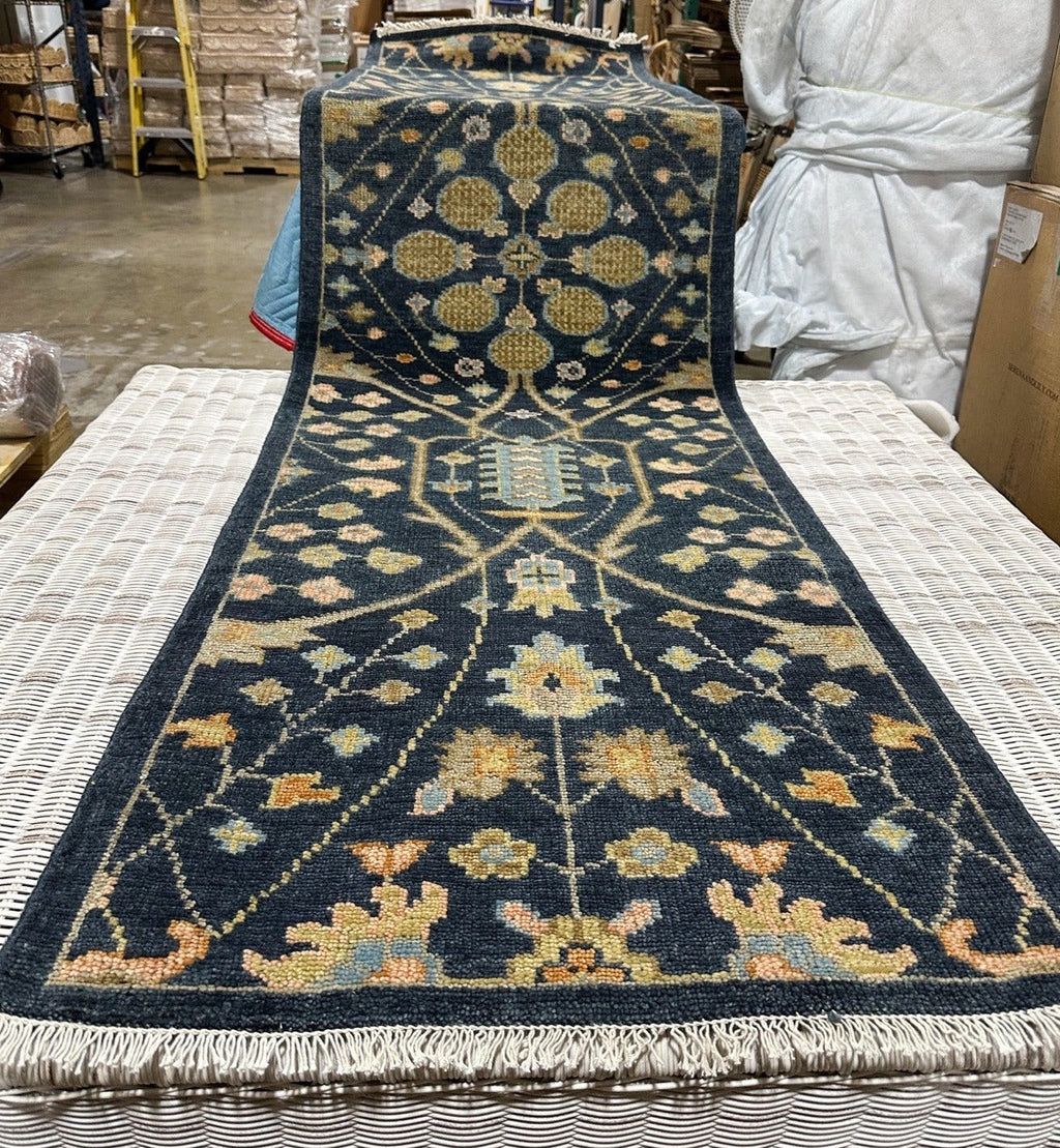 NWOT Camberly Hand-Knotted Rug (2.6’x10’)-Indigo Blue
