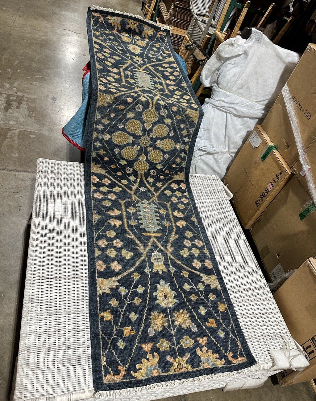 NWOT Camberly Hand-Knotted Rug (2.6’x10’)-Indigo Blue