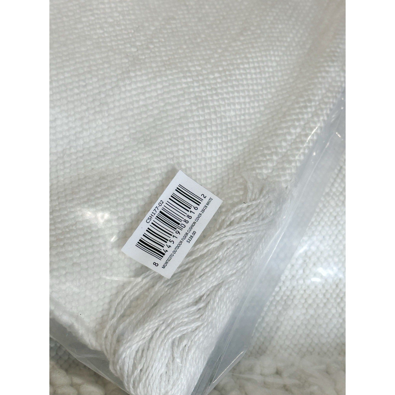 Montecito Outdoor Floor Cushion Cover (28” SQ)-White