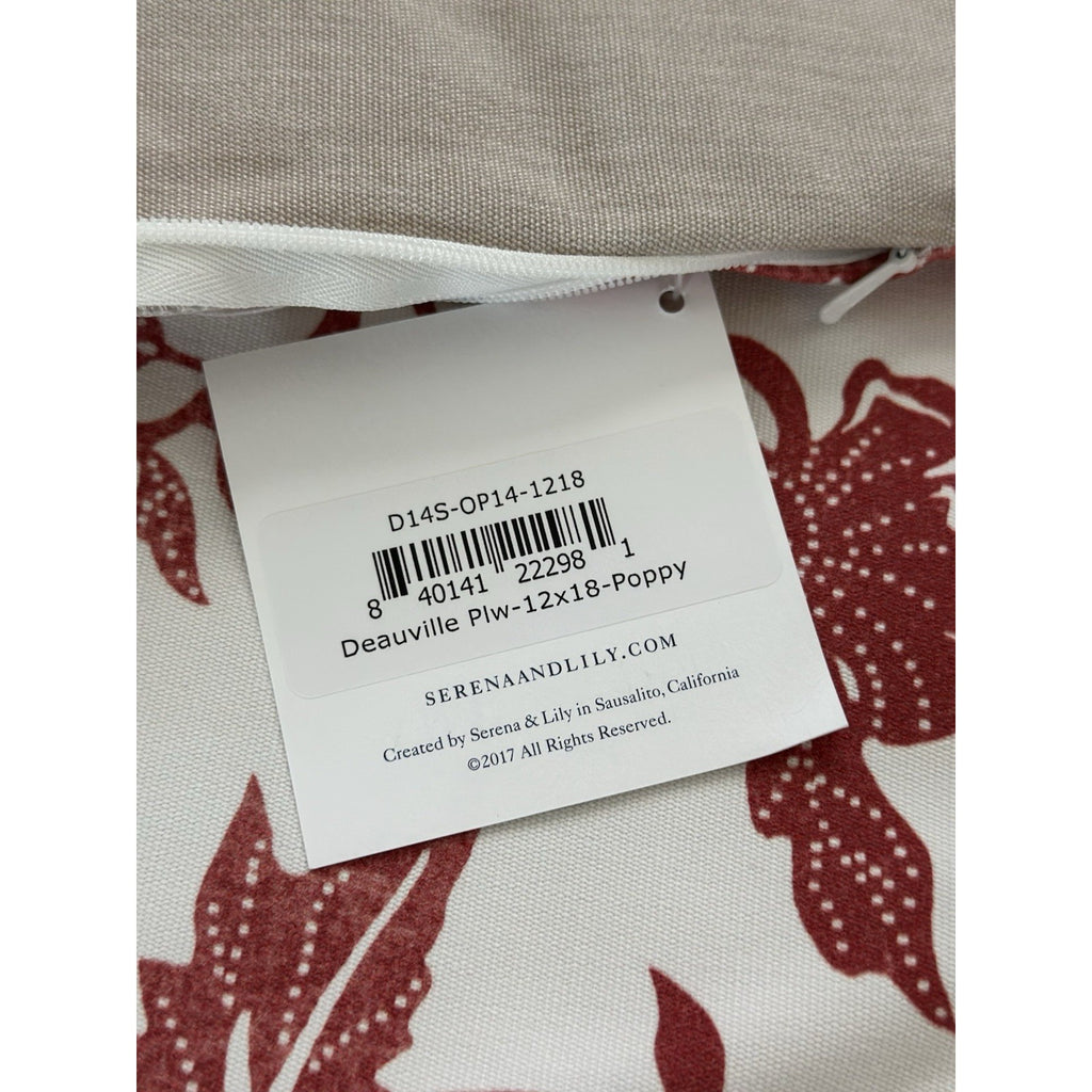 Deauville Outdoor Pillow Cover (12”x18”)-Poppy Red