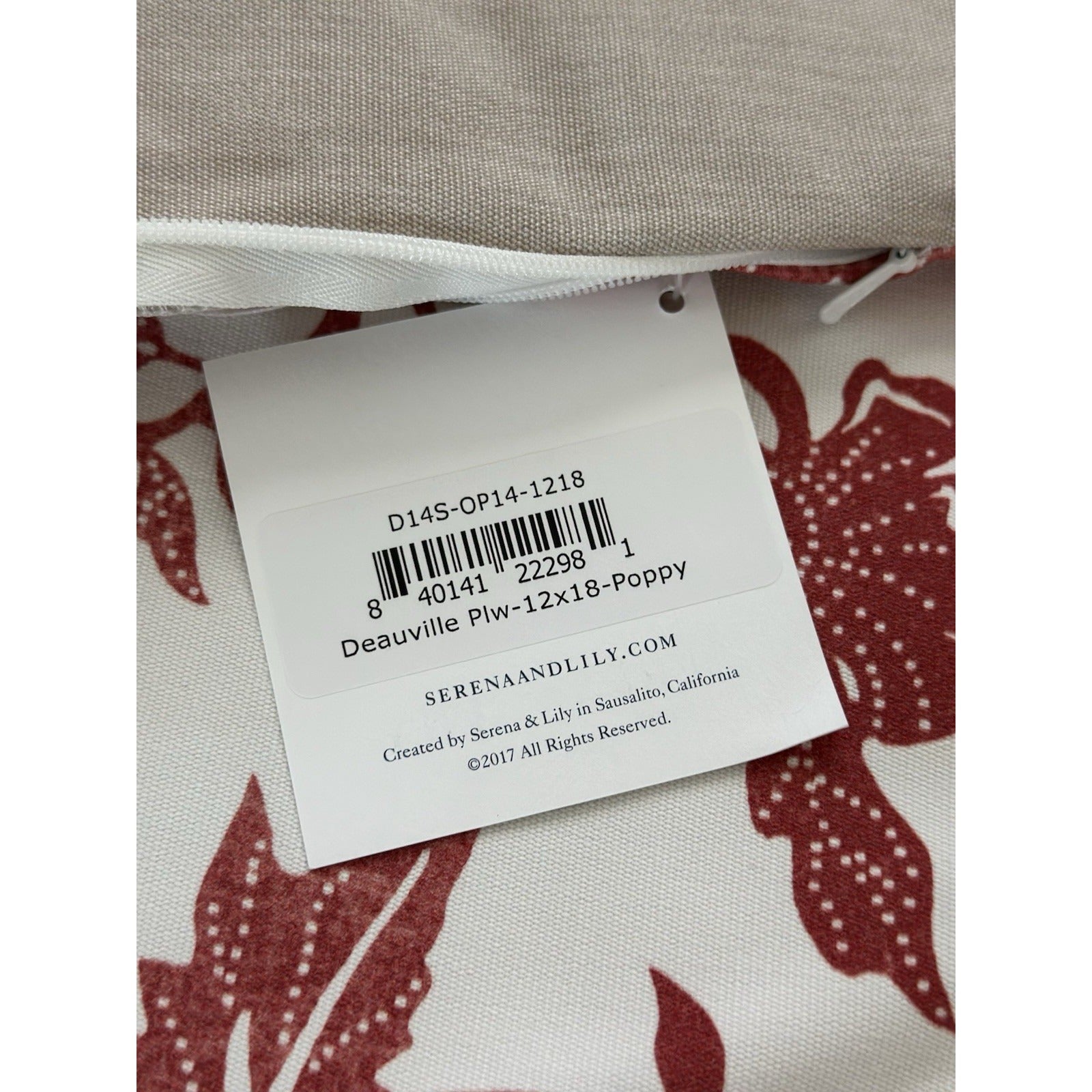 Deauville Outdoor Pillow Cover (12”x18”)-Poppy Red