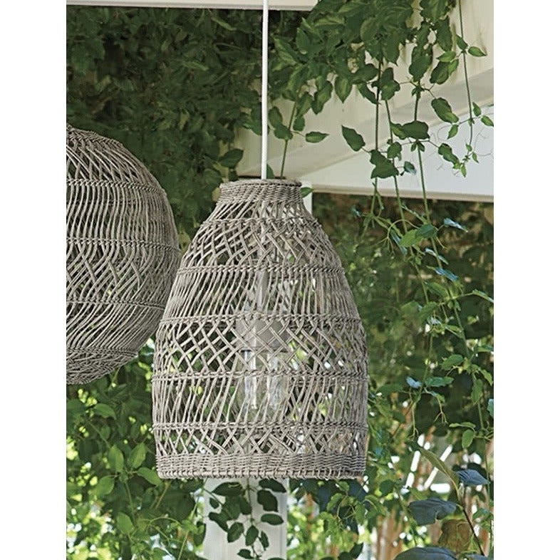 Summerland Outdoor Bell Pendant (Small)-Harbor Grey