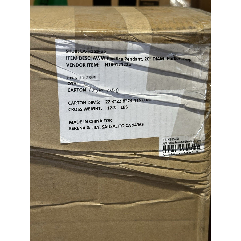 Pacifica Outdoor Medium Round Pendant (20” DIAM)-Harbor Grey