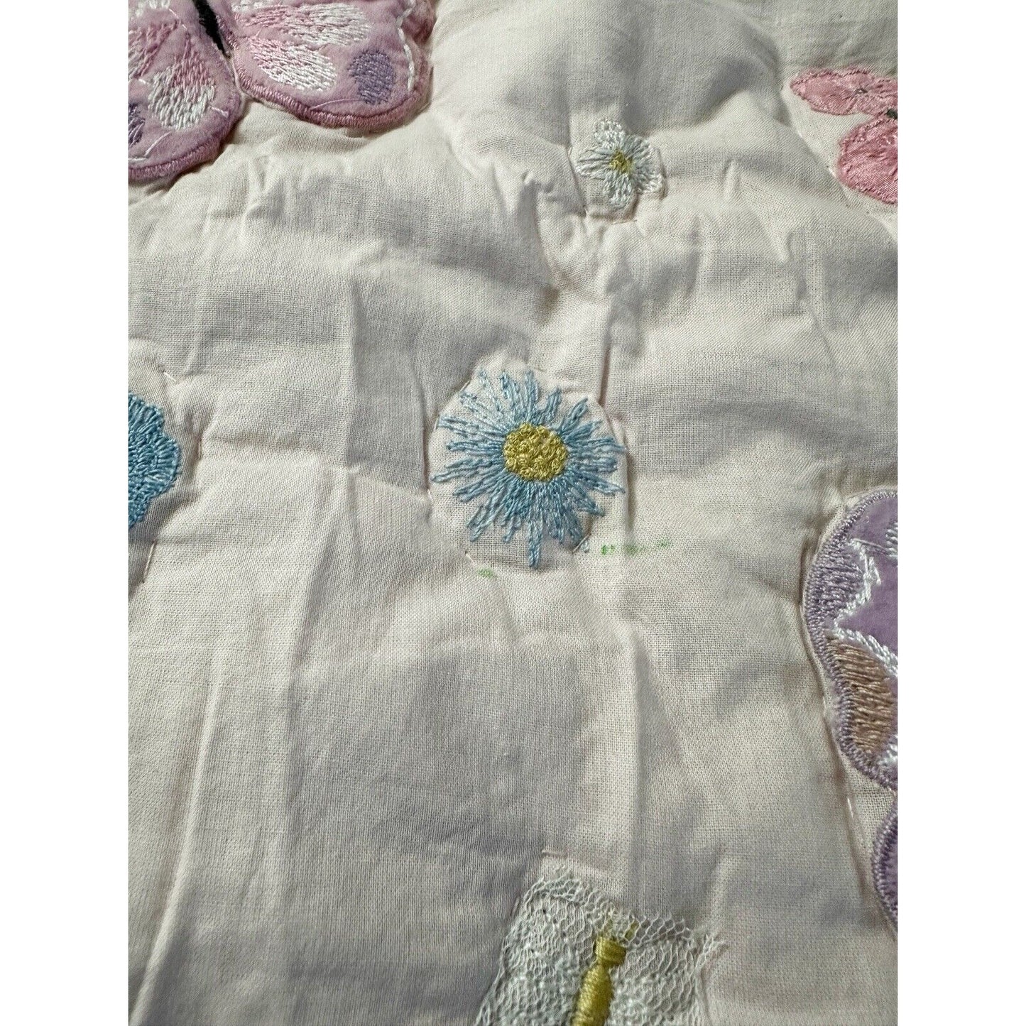 Pottery Barn Kids Wildflower Butterfly Baby Quilt-Multi