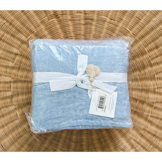 Portofino Linen Sheet Set (Full)-Blue Chambray