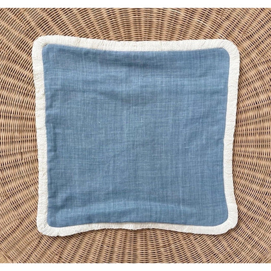 Bowden Linen Pillow Cover (20” SQ)-Coastal Blue - The Home Decor Outlet