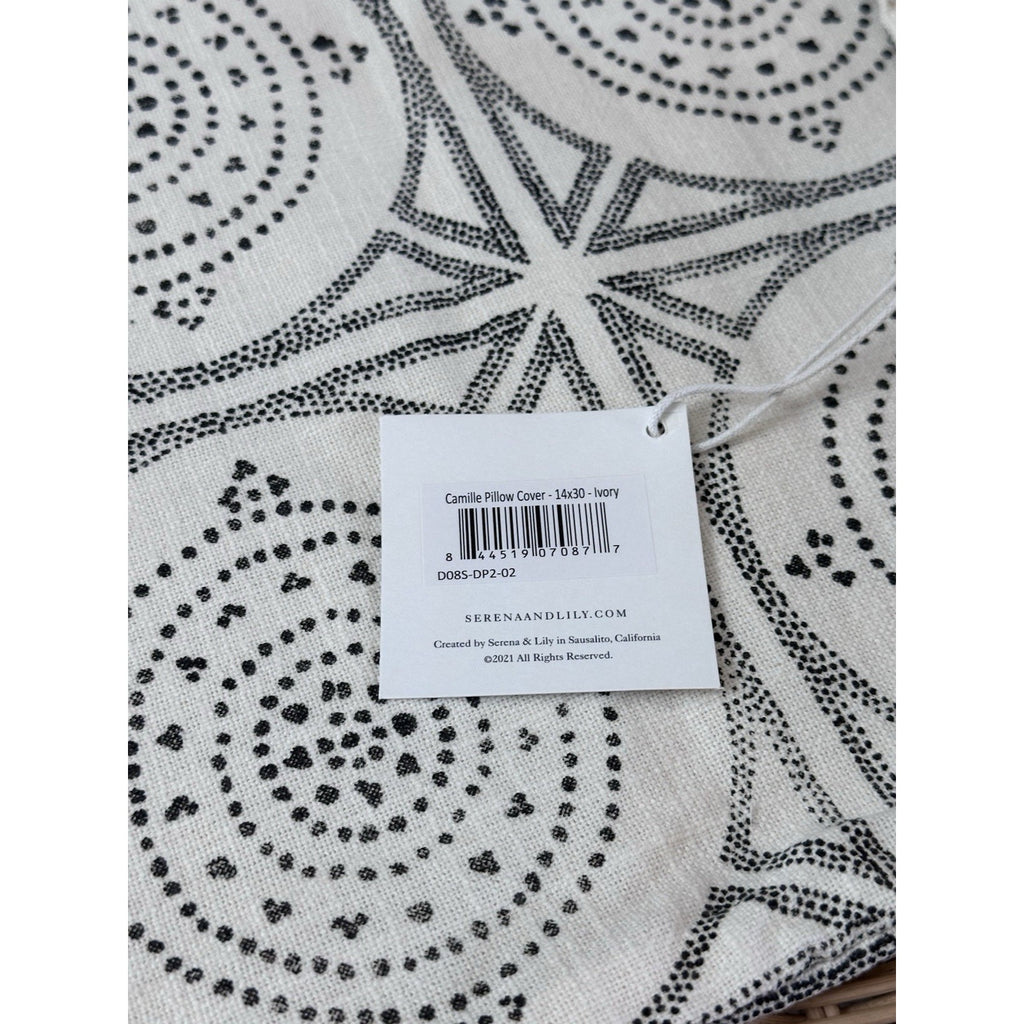 Camille Mosaic Pillow Cover (14”x30”)-Ivory/Beige - The Home Decor Outlet