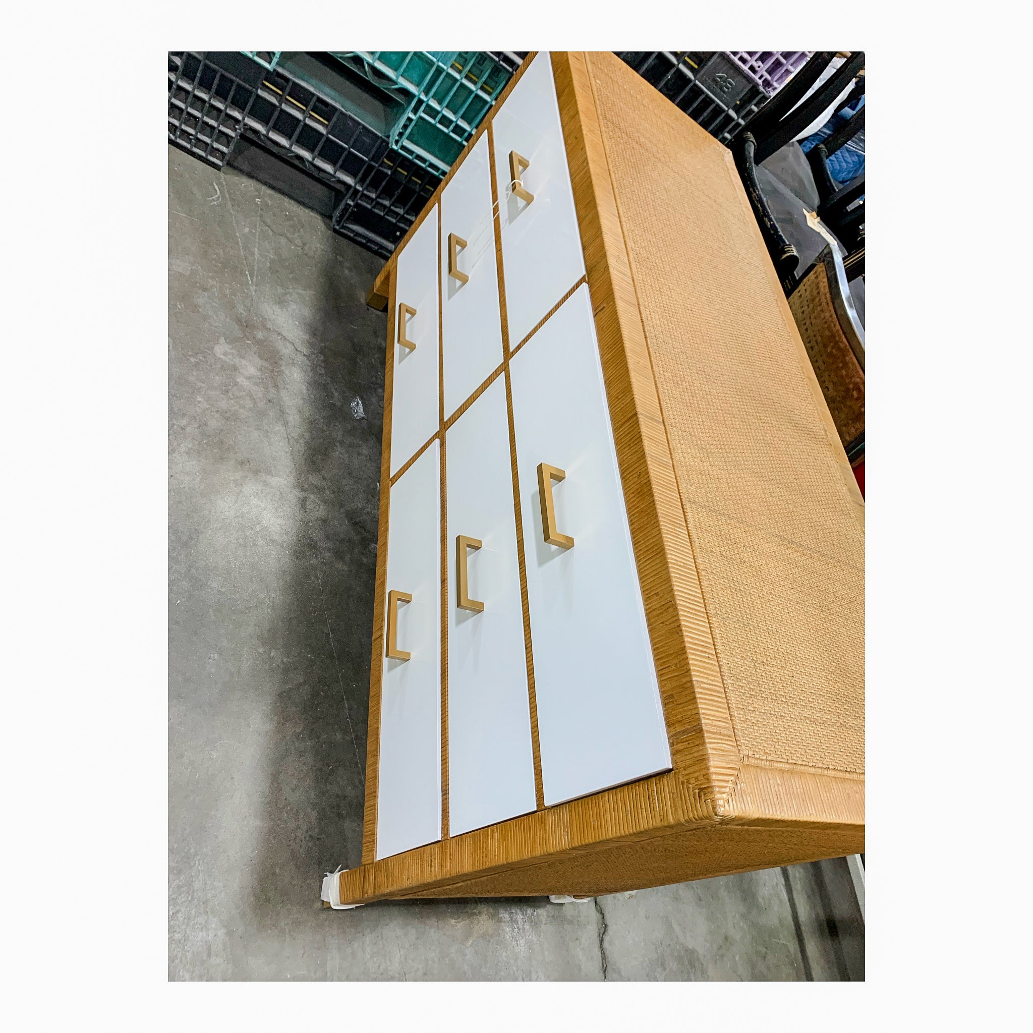 Balboa Rattan Dresser (Wide 6-Drawer)-White - The Home Decor Outlet