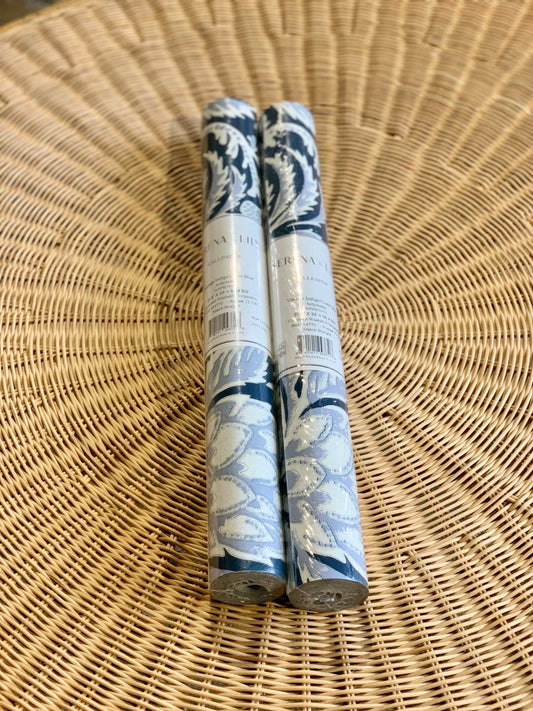 Serena & Lily Artichoke Wallpaper-Vintage Indigo/Coastal Blue - The Home Decor Outlet