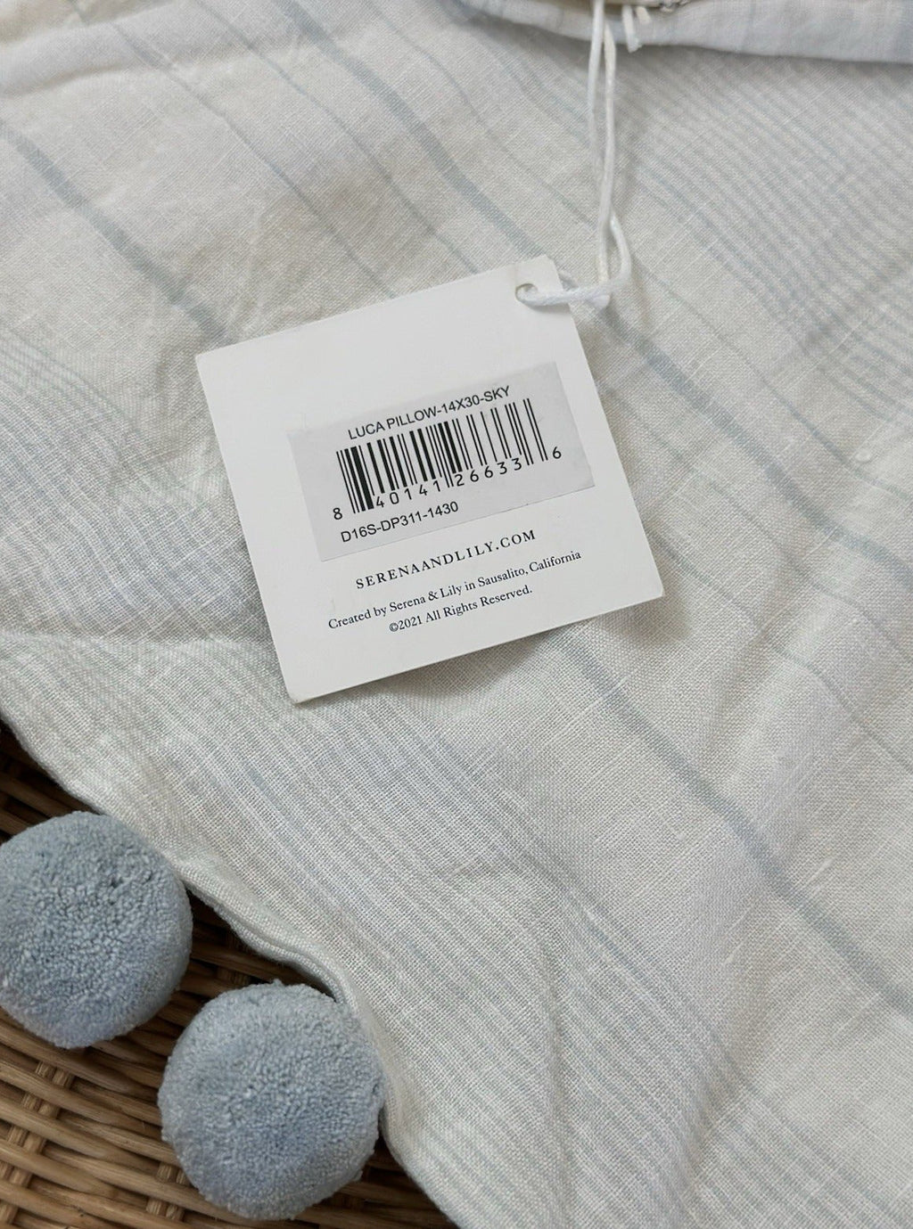 Luca Pillow Cover (14”x30”)-Sky Blue - The Home Decor Outlet
