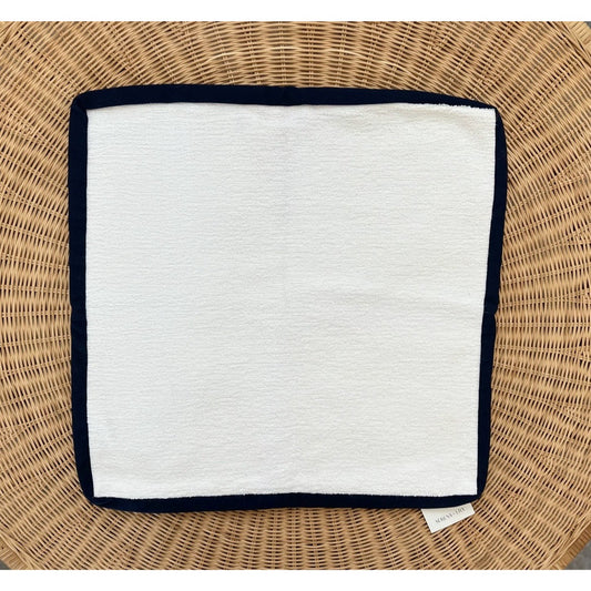 Sunbrella Seacliff Gusset Pillow Cover (24” SQ)-Navy Blue