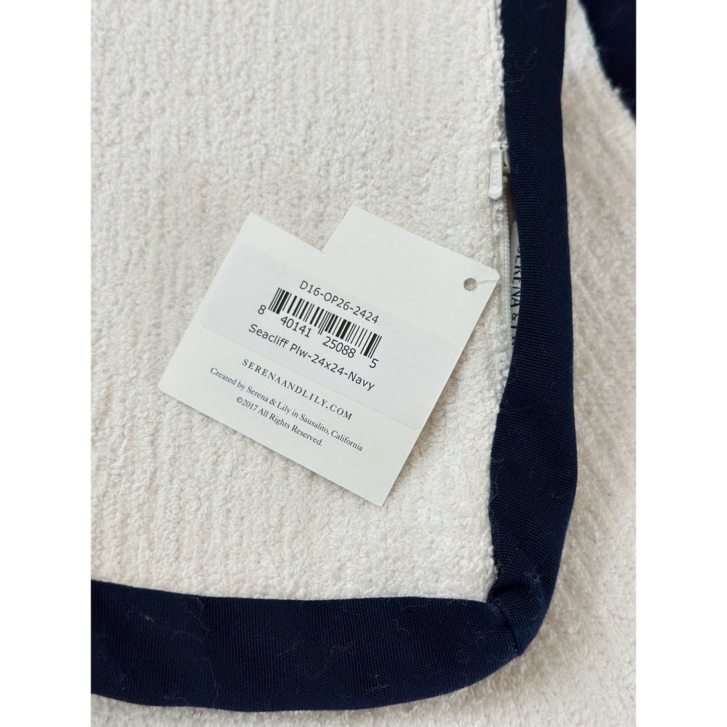 Sunbrella Seacliff Gusset Pillow Cover (24” SQ)-Navy Blue