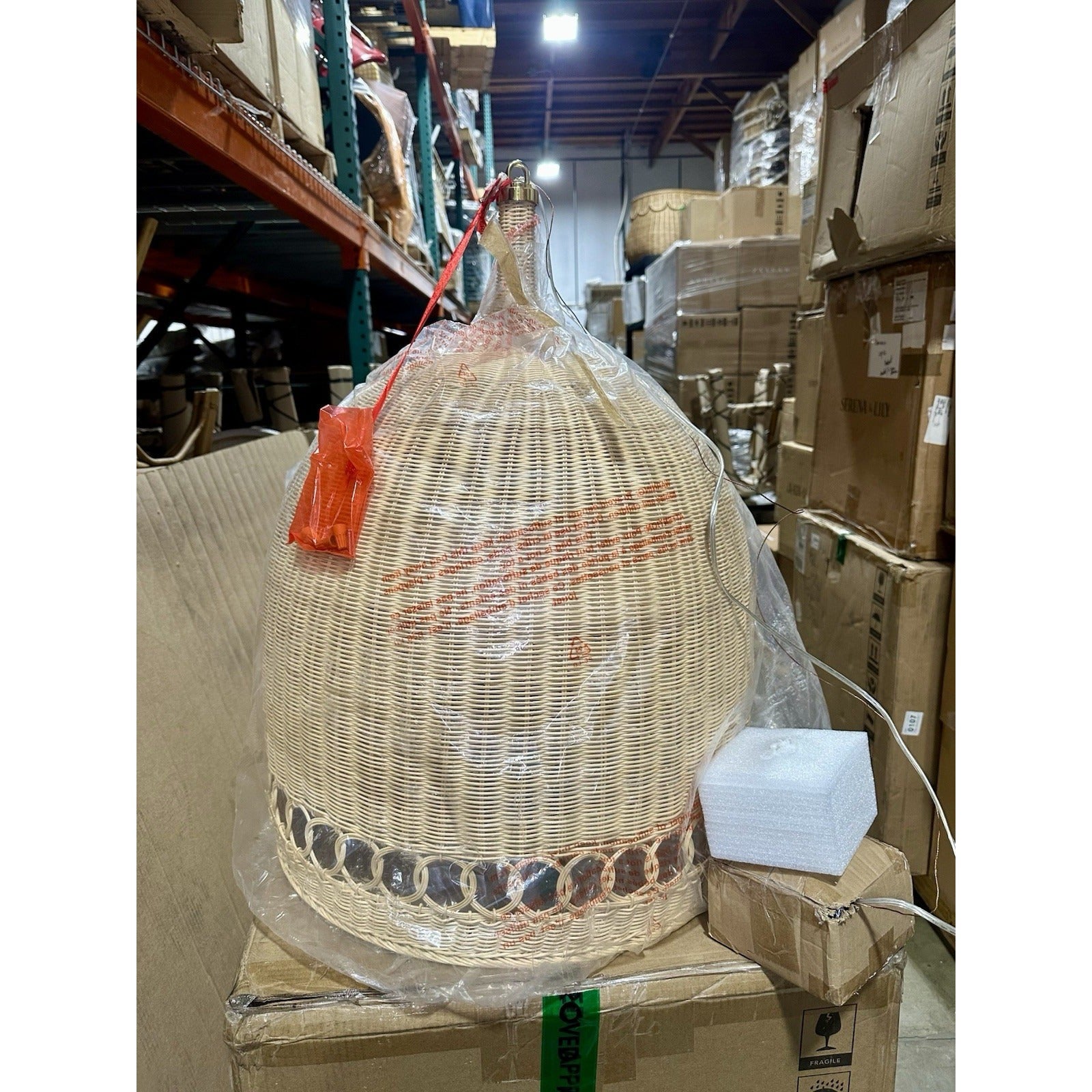 Wyecreek Large Rattan Bell Pendant (22” DIAM)-Natural