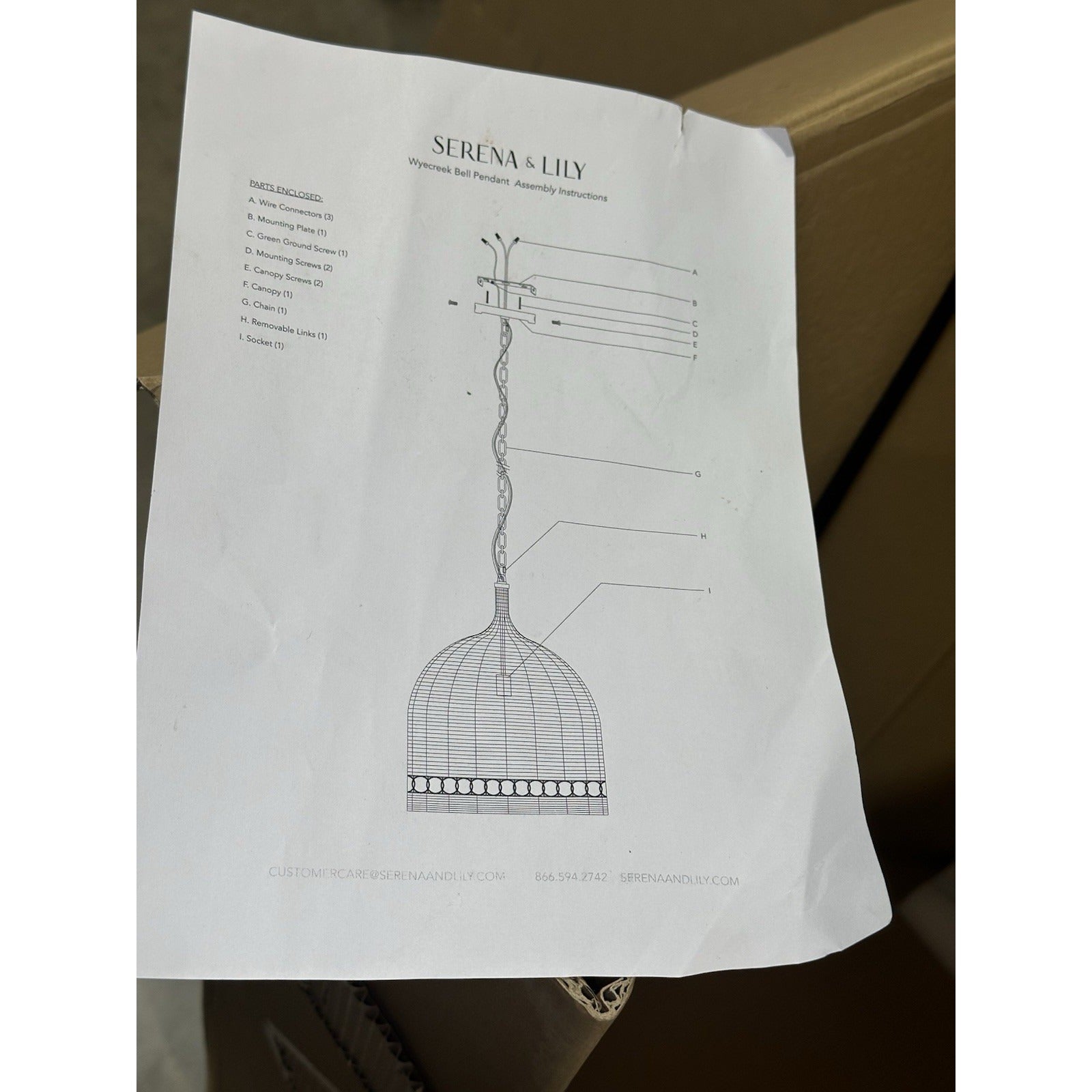 Wyecreek Large Rattan Bell Pendant (22” DIAM)-Natural