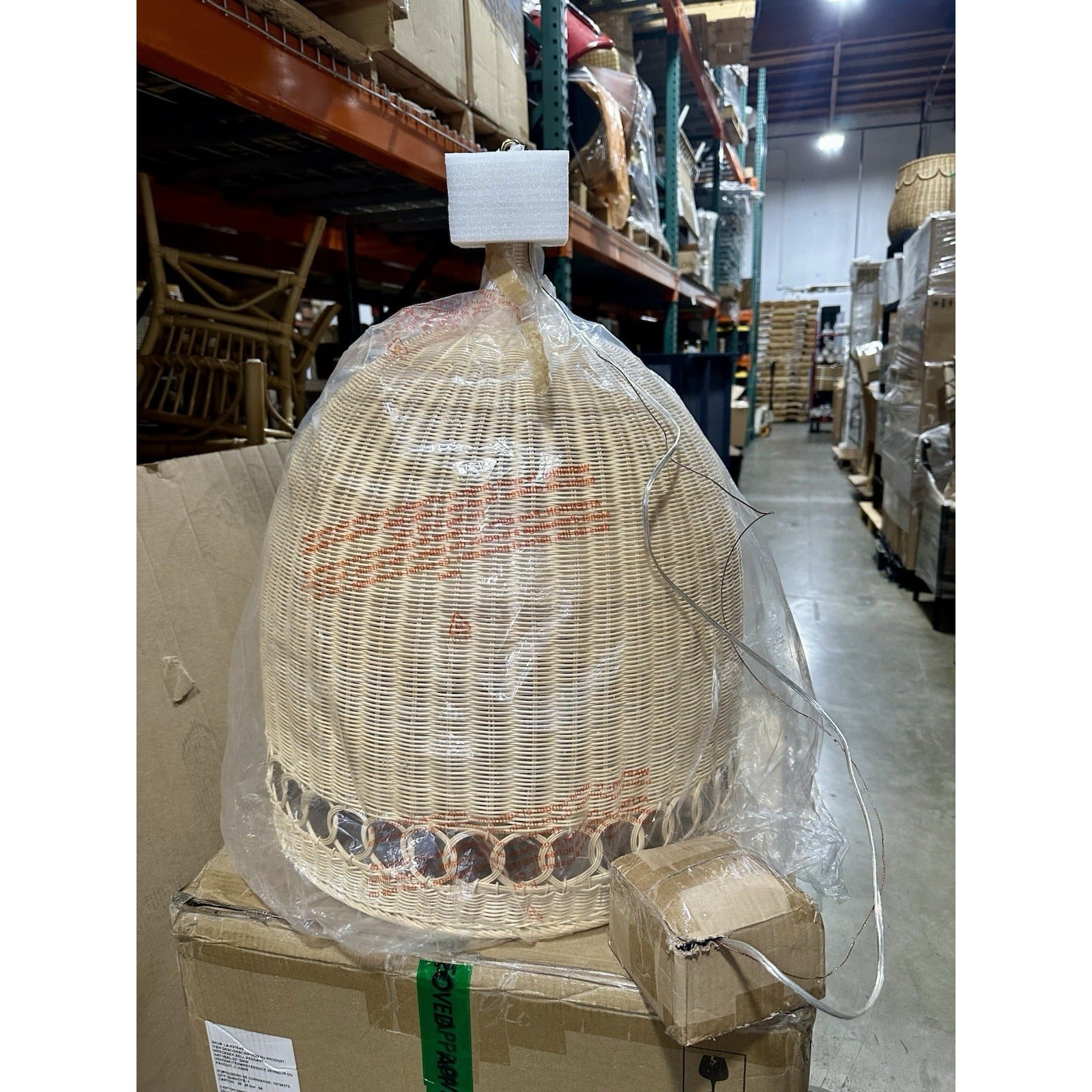 Wyecreek Large Rattan Bell Pendant (22” DIAM)-Natural