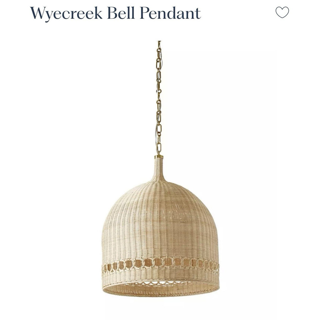 Wyecreek Large Rattan Bell Pendant (22” DIAM)-Natural