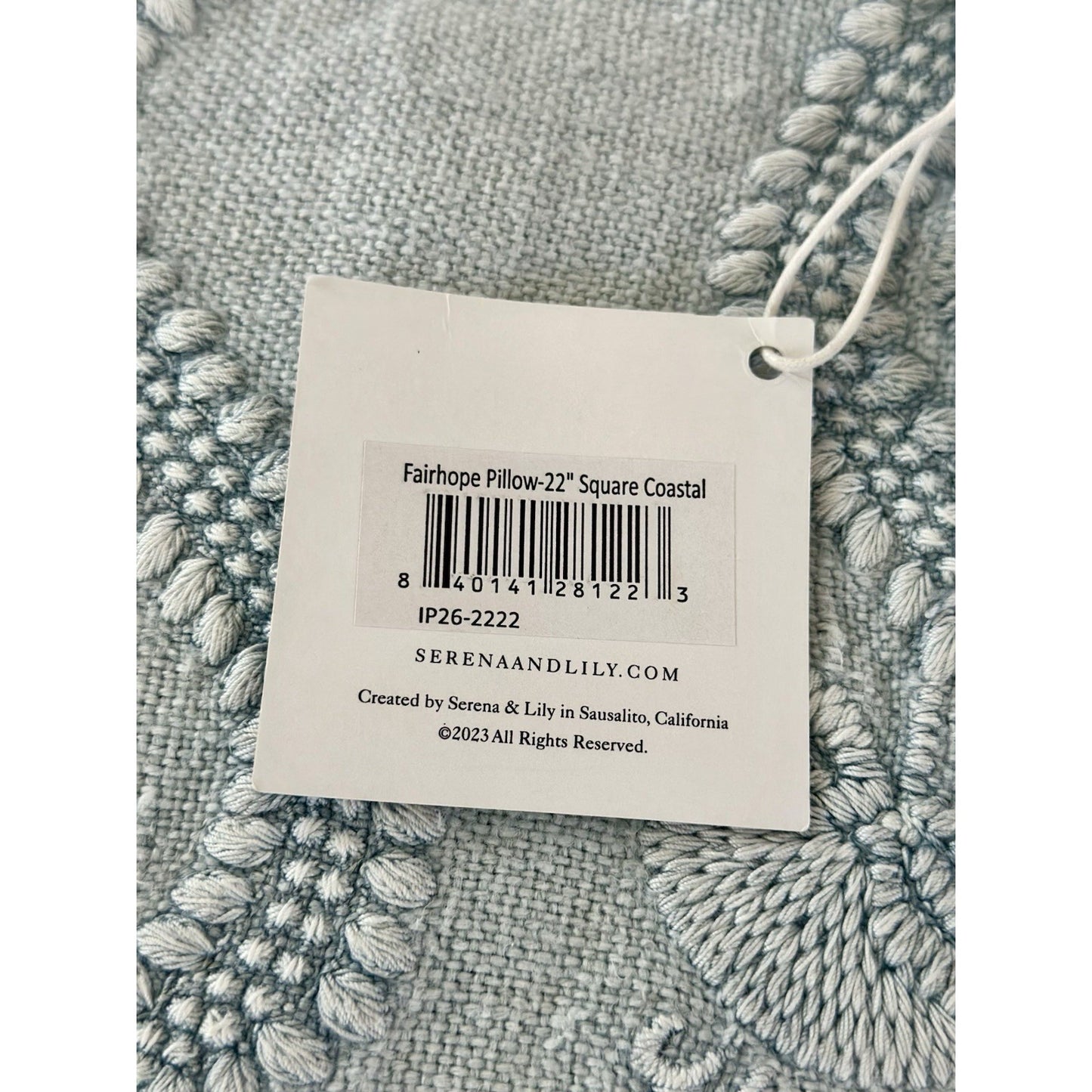Fairhope Pillow Cover (22” SQ)-Coastal Blue