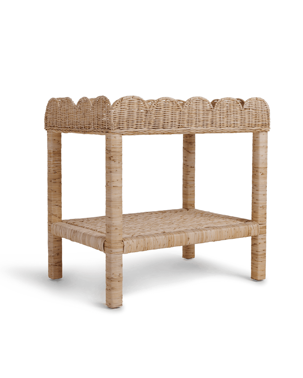 Scallop Rattan Side Table - The Home Decor Outlet