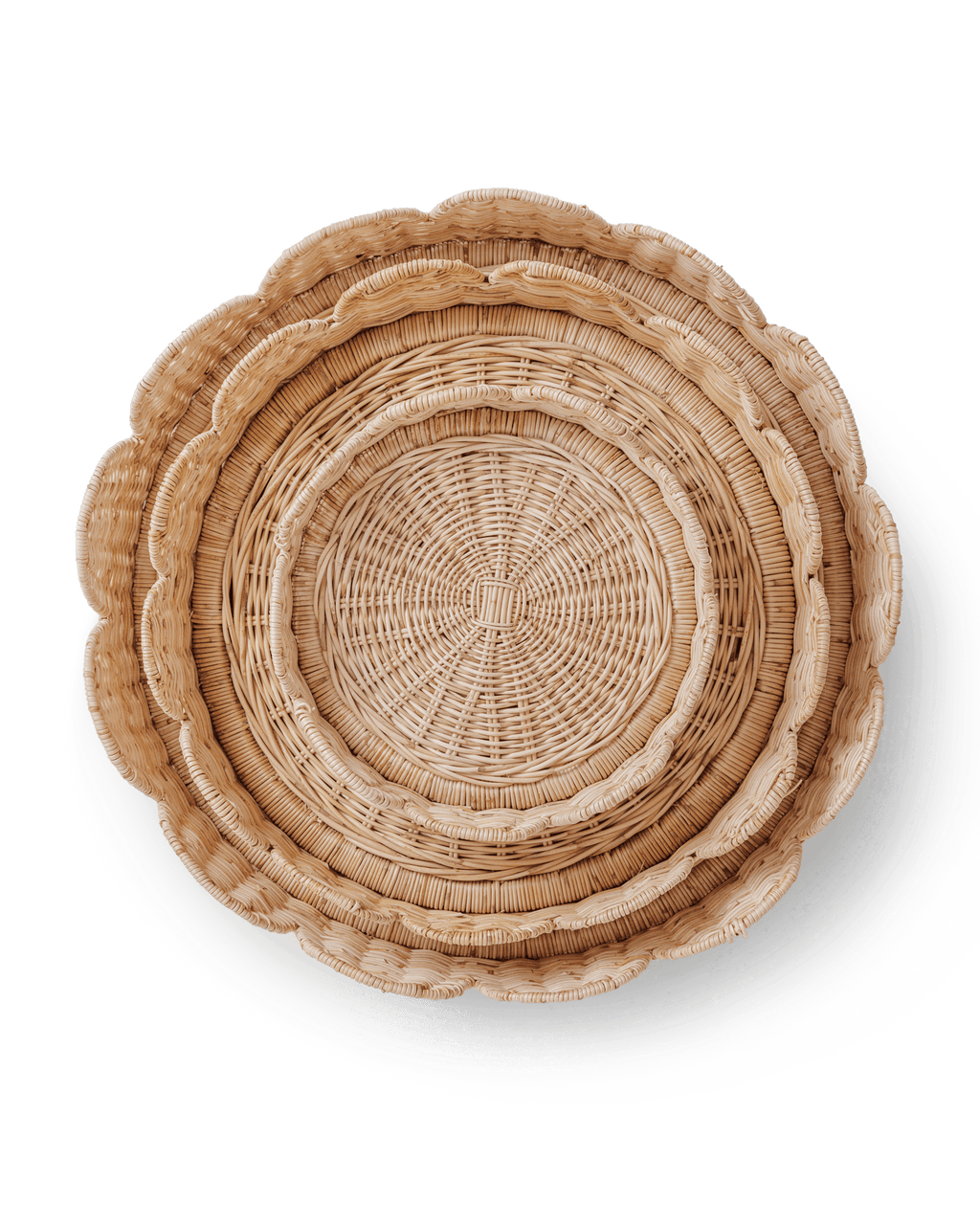 Scallop Rattan Round Tray - The Home Decor Outlet