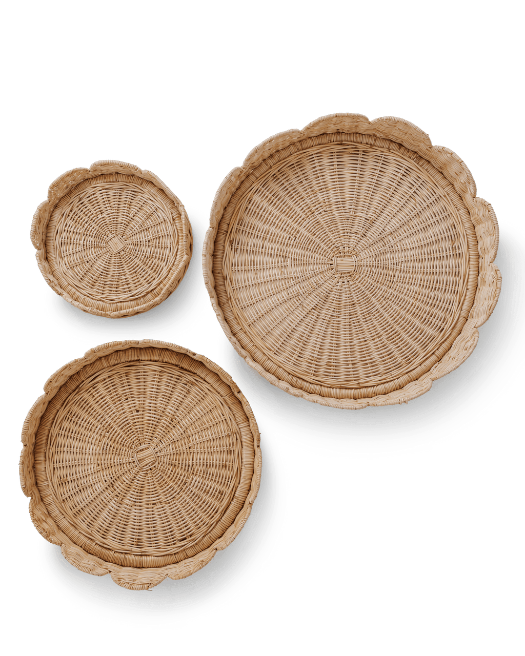 Scallop Rattan Round Tray - The Home Decor Outlet