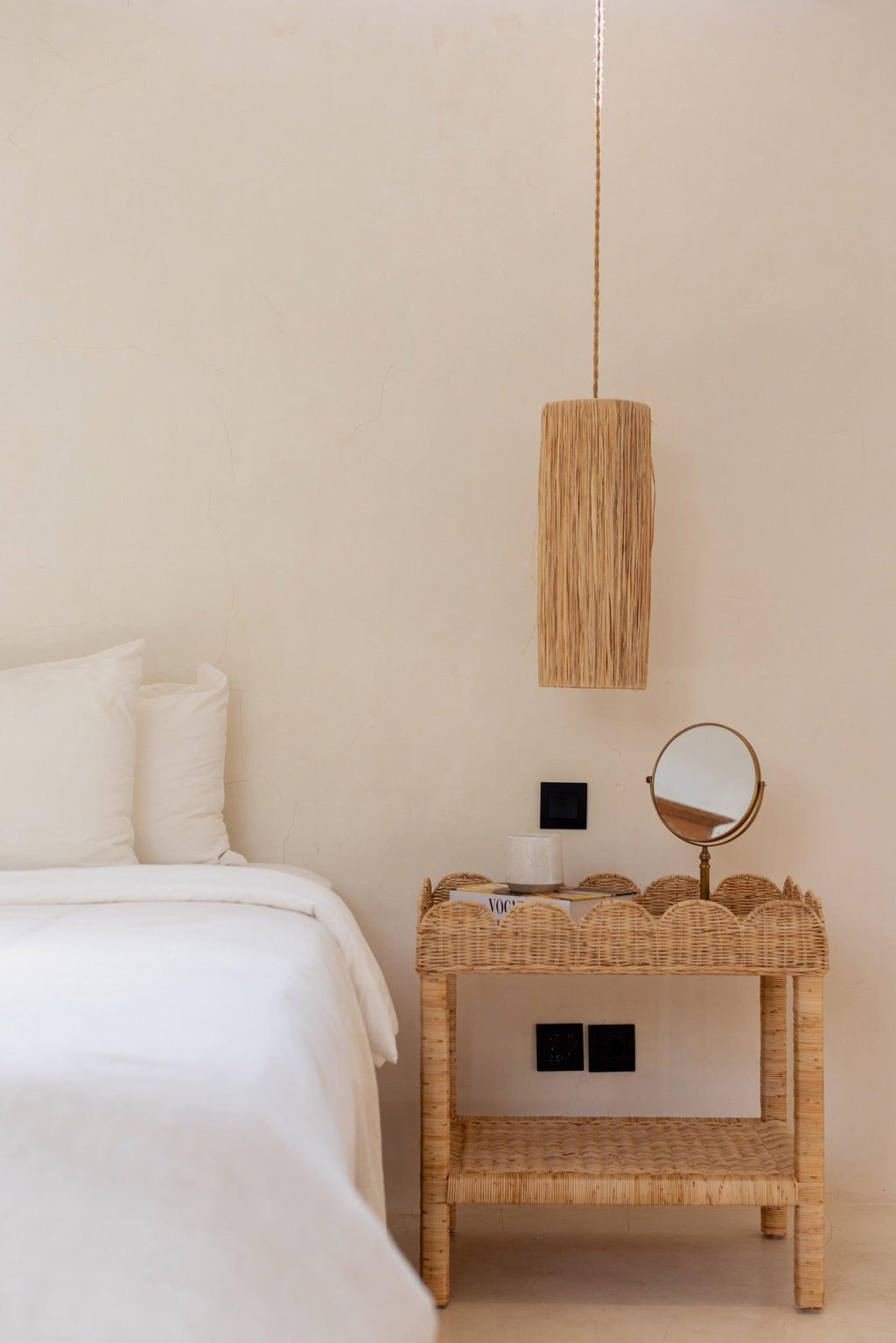 Scallop Rattan Side Table - The Home Decor Outlet