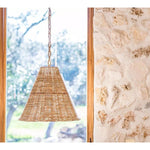 Santa Barbara Rattan Taper Small Pendant (17” DIAM)-Natural Brown