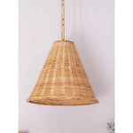 Santa Barbara Rattan Taper Small Pendant (17” DIAM)-Natural Brown