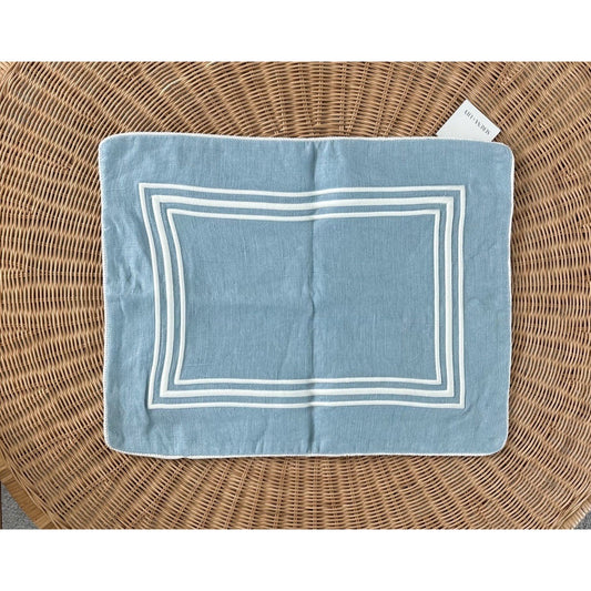 Riva Pillow Cover (18”x24”)-Coastal Blue/White