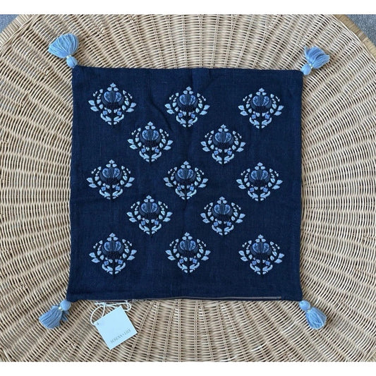 Kemp Pillow Cover (20” SQ)-Navy Blue - The Home Decor Outlet