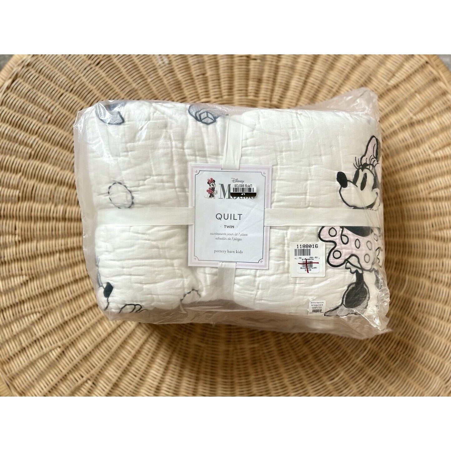 Pottery Barn Kids Disney Minnie Mouse Quilt (Twin)-Pink/White - The Home Decor Outlet