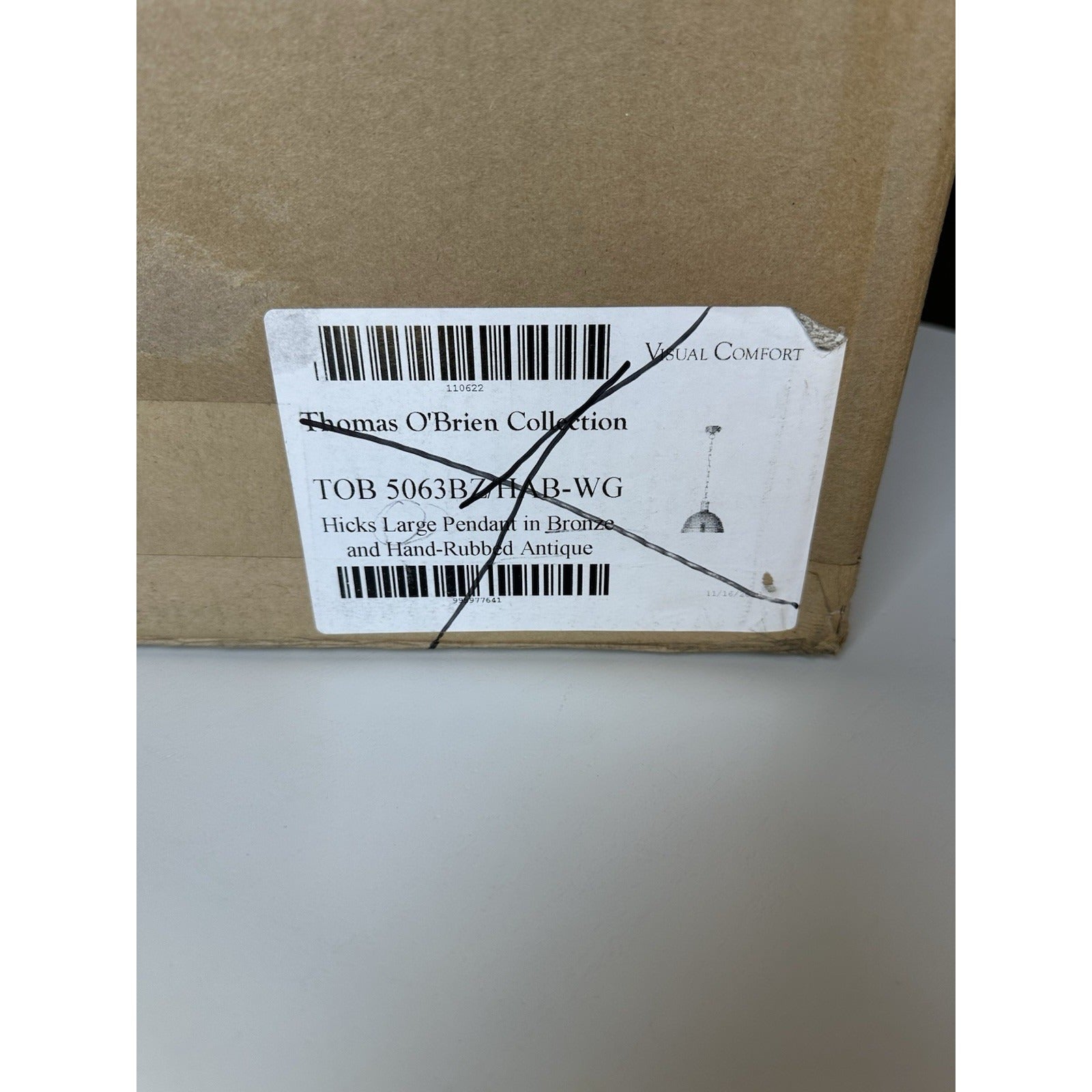 Visual Comfort Hicks Large Pendant (Bronze & Antique Brass) TOB 5063BZ/HAB-WG