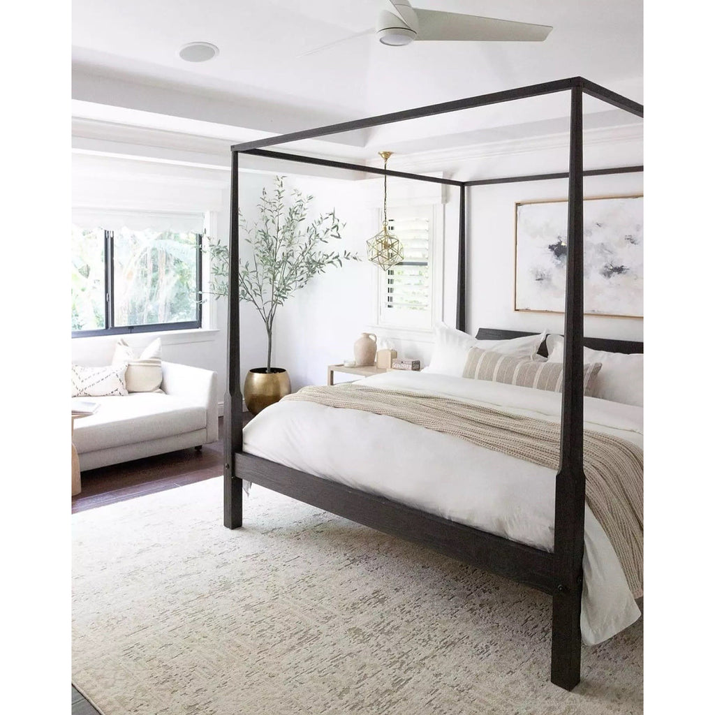 Whitaker Four Poster Bed (King)-Ebony/Brown Black - The Home Decor Outlet