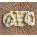 Gingham Bolster Pillow Cover (SAMPLE/NO TAGS)(7”x20”)-Yellow