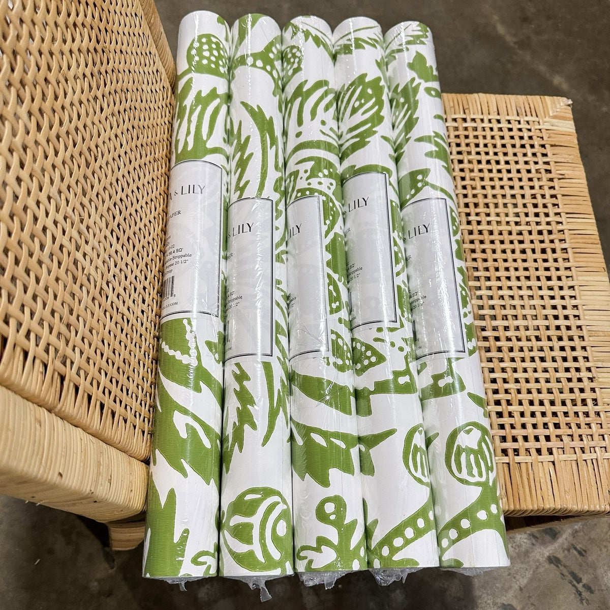 Sicily Botanical Wallpaper-Grass Green/White