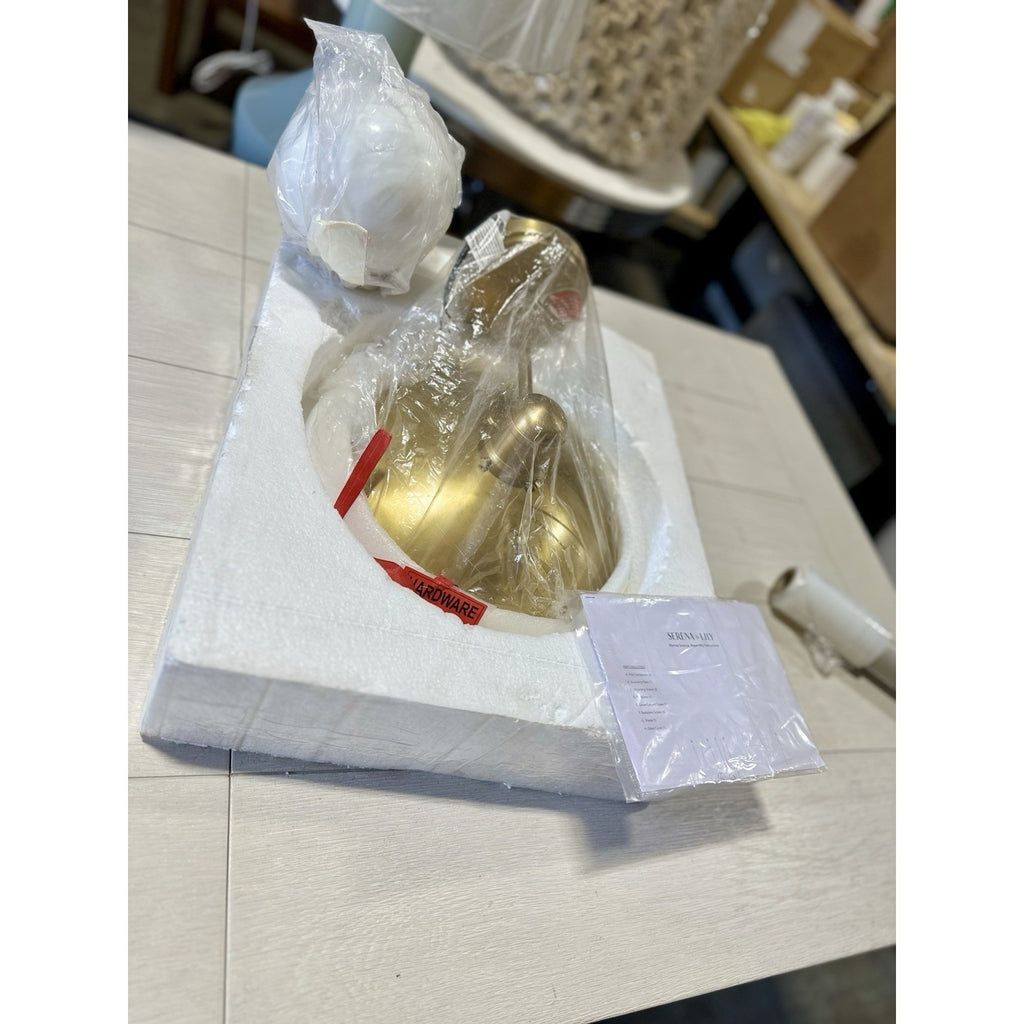 Marine Outdoor Coastal Wall Sconce-Brass/White Milk Glass