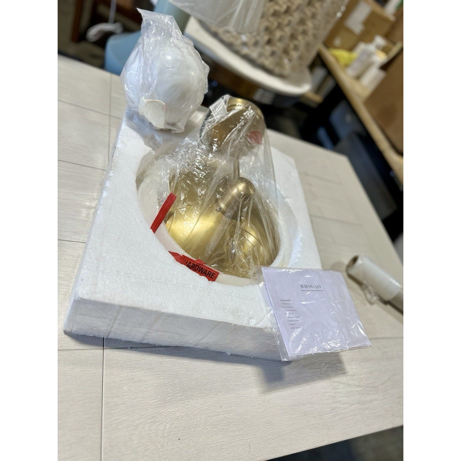 Marine Outdoor Coastal Wall Sconce-Brass/White Milk Glass