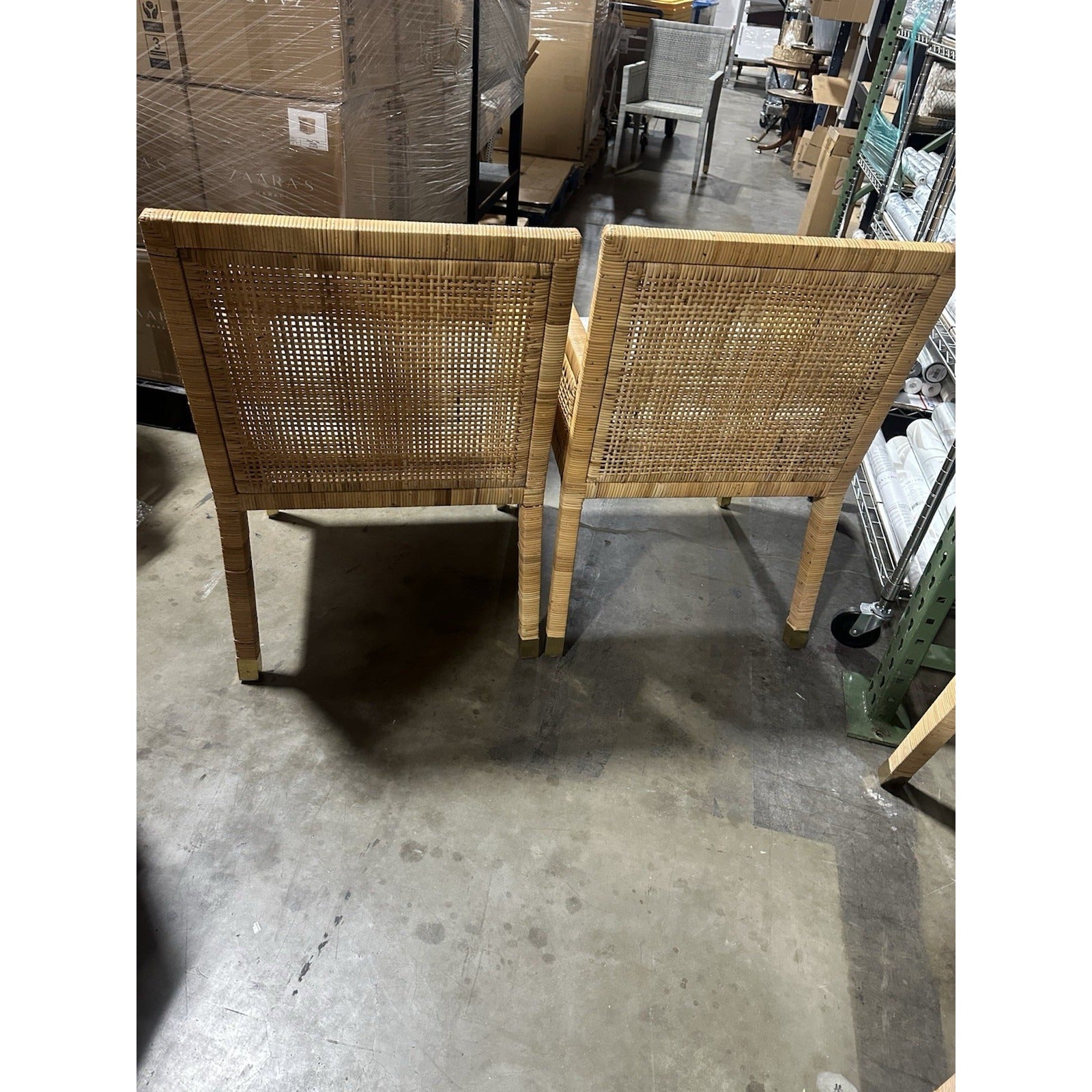 Balboa Rattan Dining Armchairs with Cushions (Set of 2)-Natural Brown