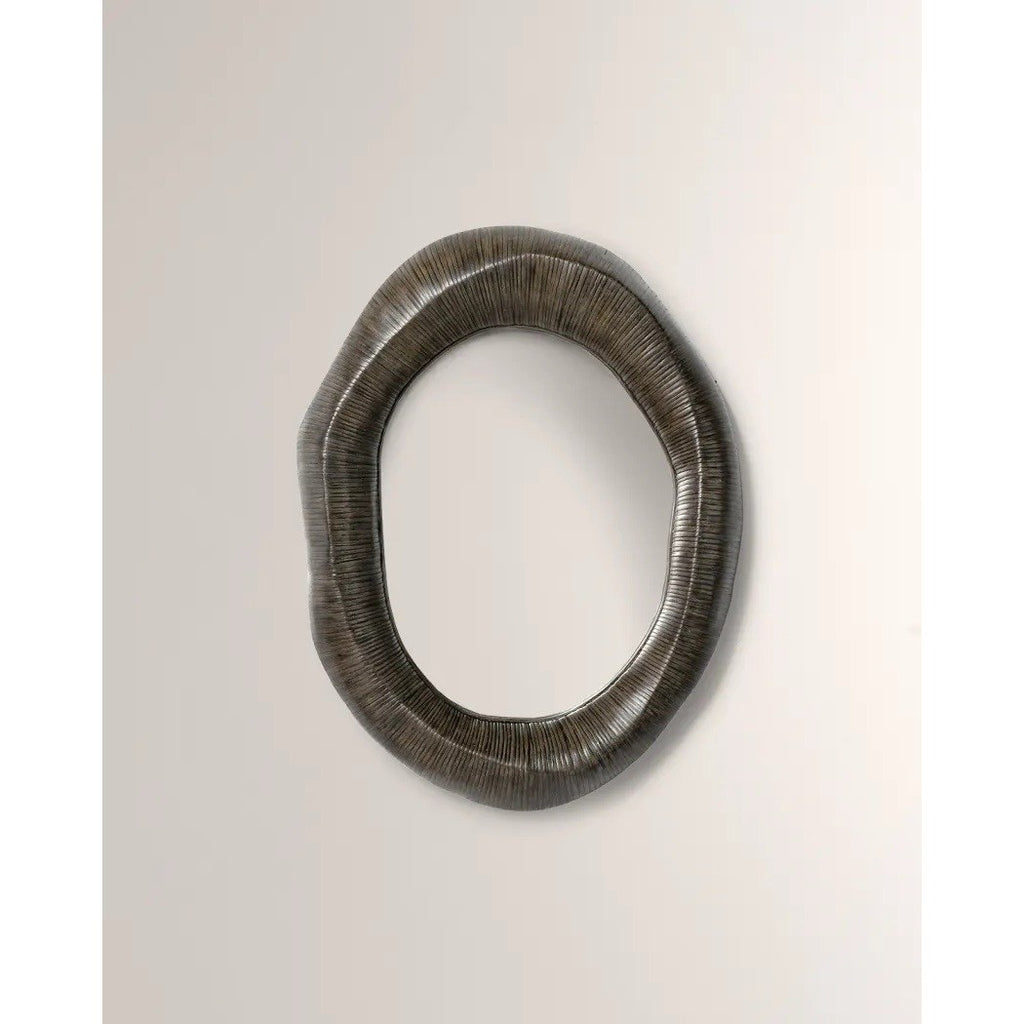 PALECEK Ravenna Rattan Designer Coastal Mirror-Cocoa Brown