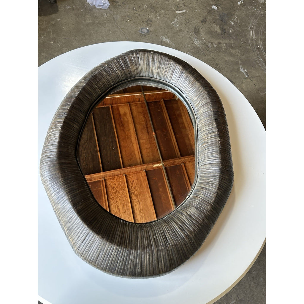 PALECEK Ravenna Rattan Designer Coastal Mirror-Cocoa Brown