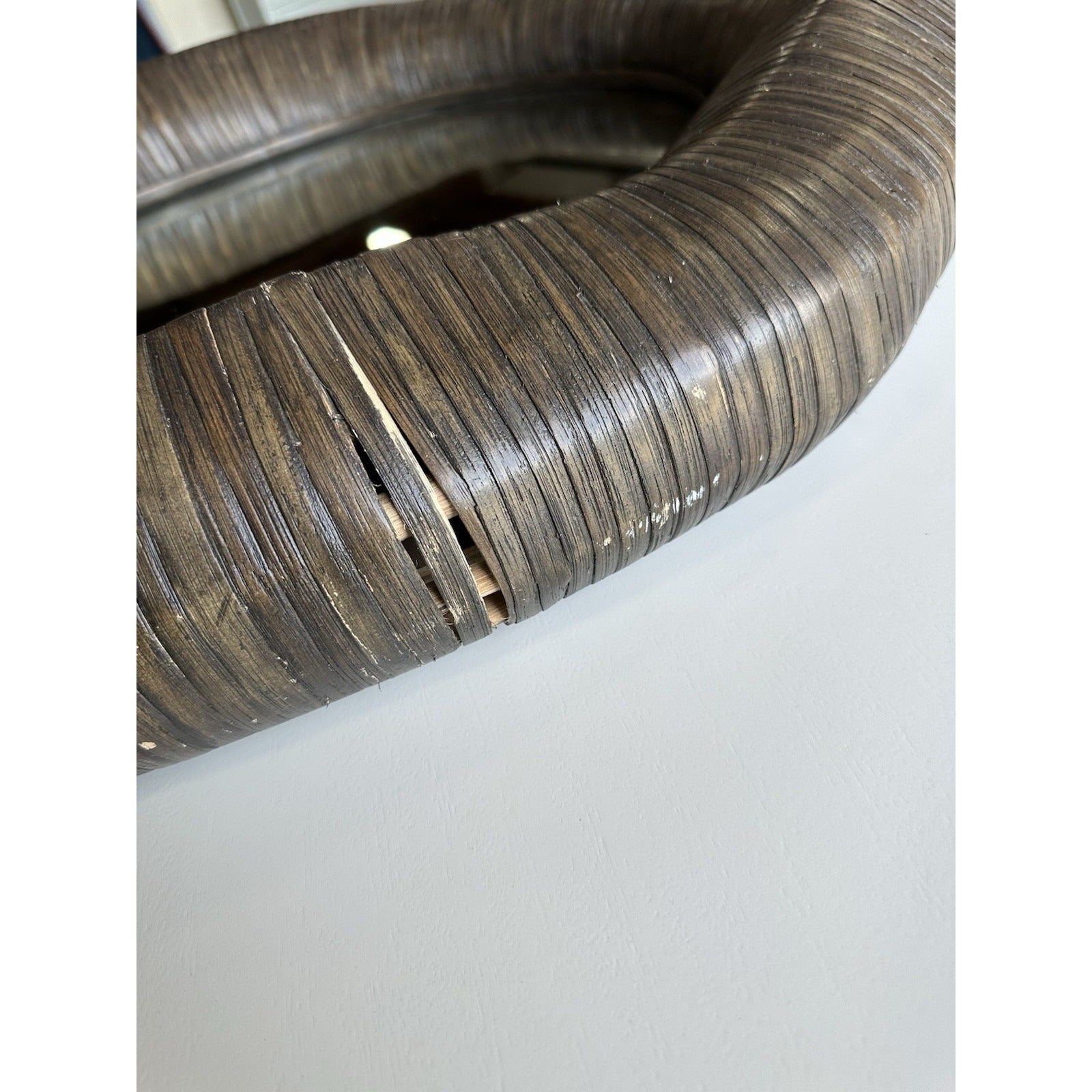 PALECEK Ravenna Rattan Designer Coastal Mirror-Cocoa Brown