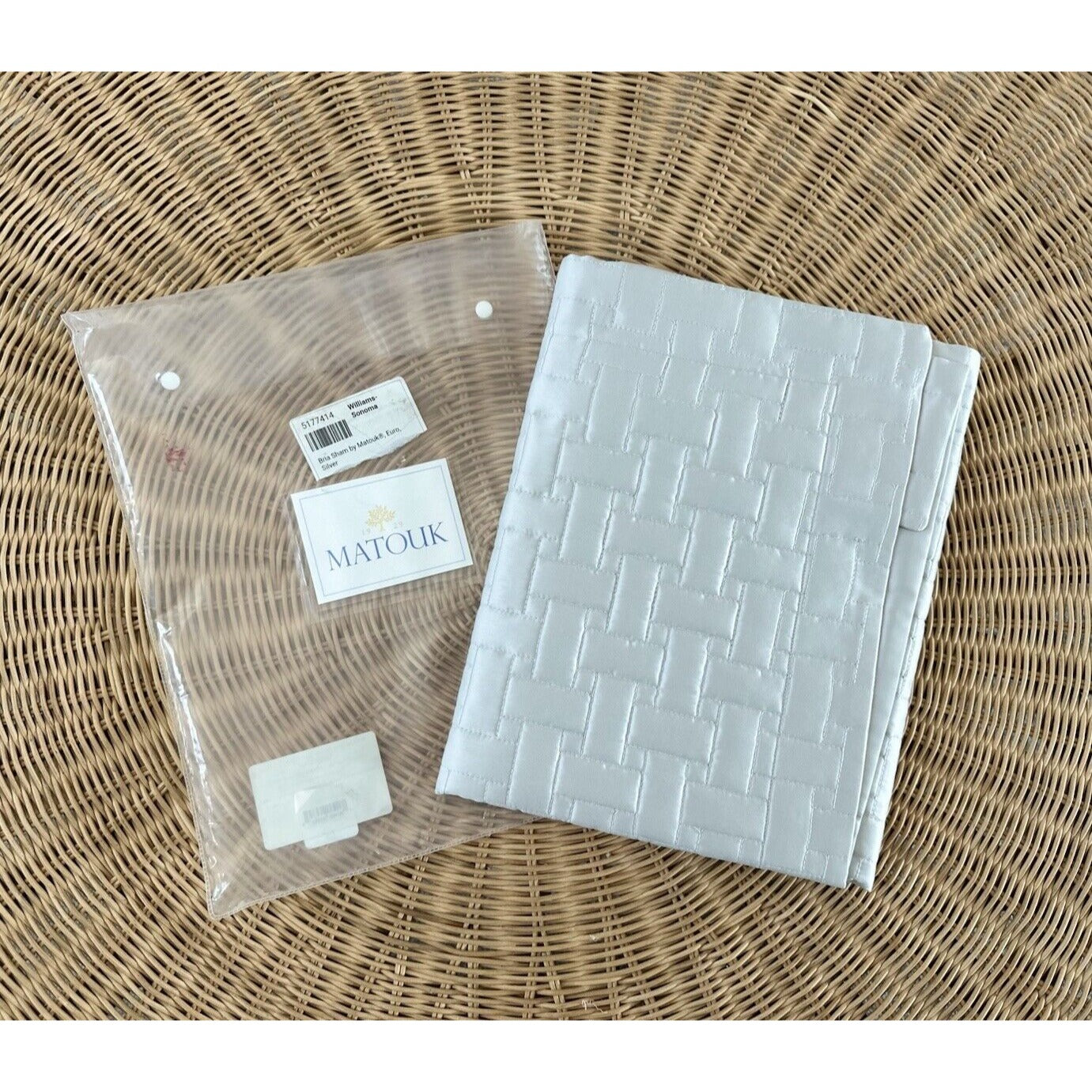Matouk x Williams Sonoma Bria Euro Sham-Silver - The Home Decor Outlet