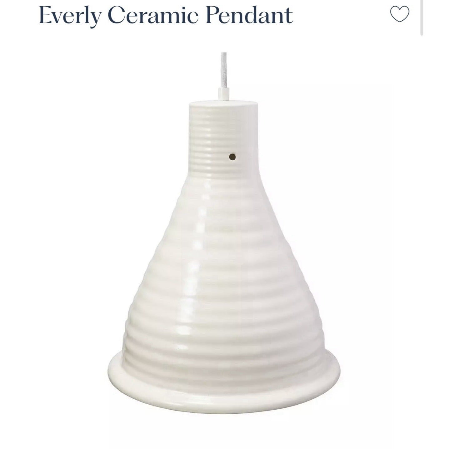 Everly Coastal Ceramic Small Pendant-White Beige