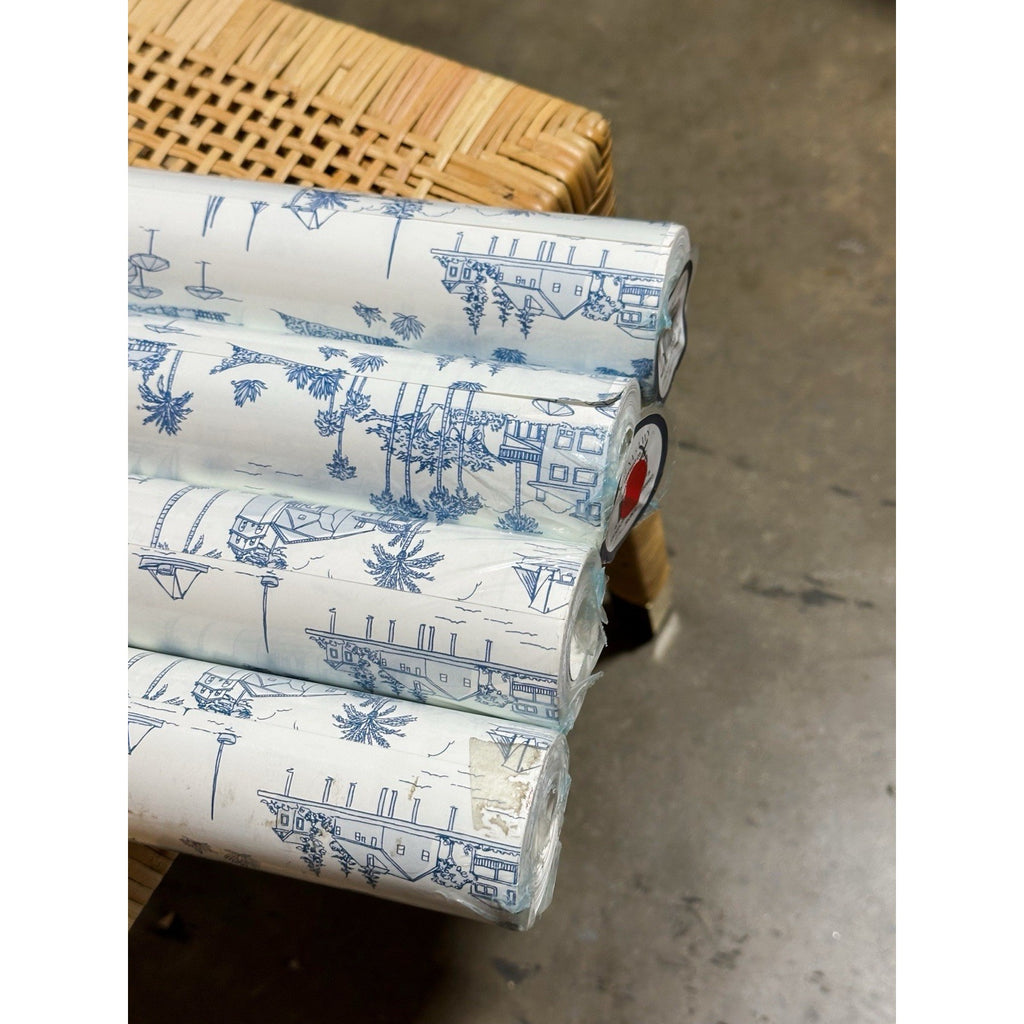 Seahaven Toile Coastal Wallpaper (Different Run #’s)-French Blue (CL)
