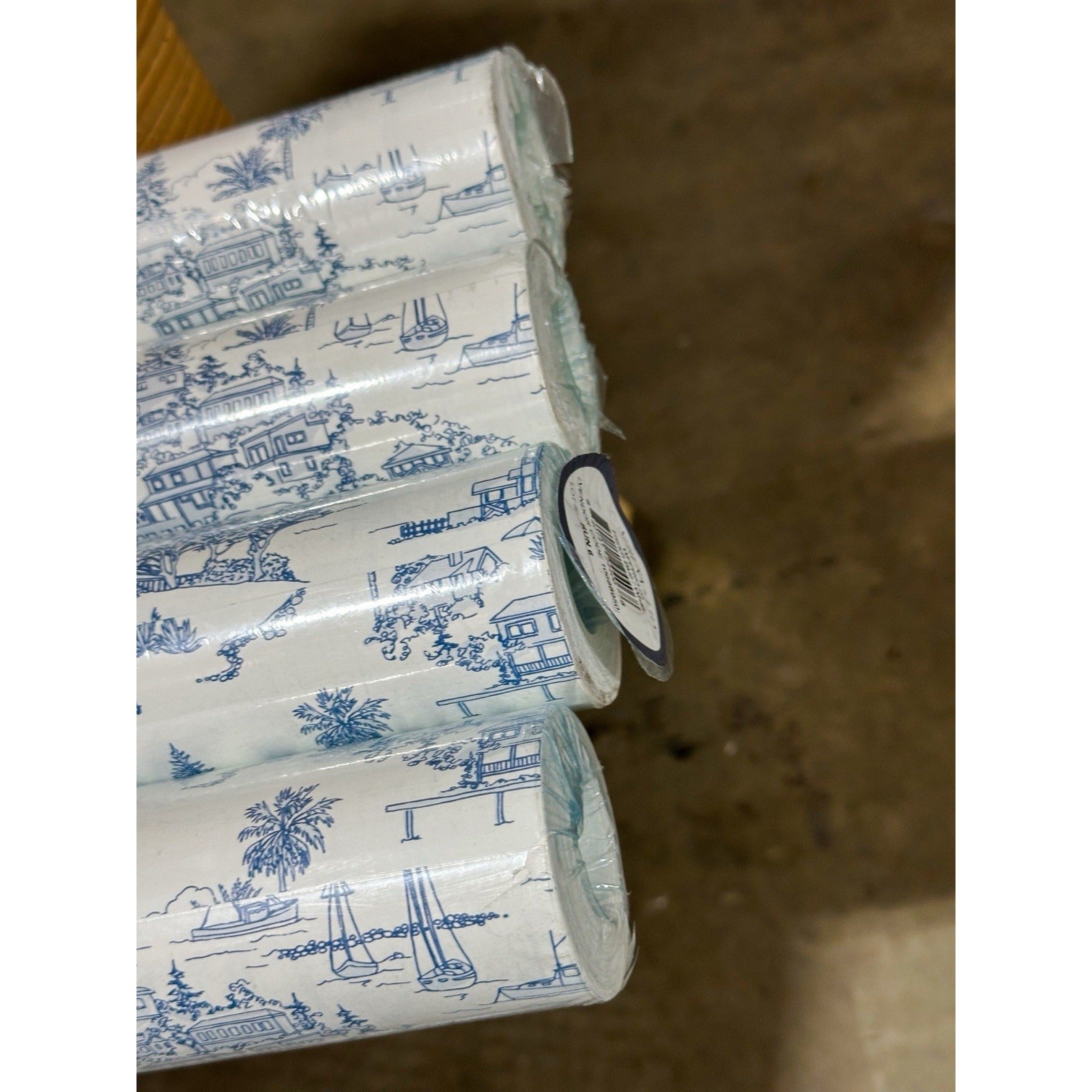 Seahaven Toile Coastal Wallpaper (Different Run #’s)-French Blue (CL)