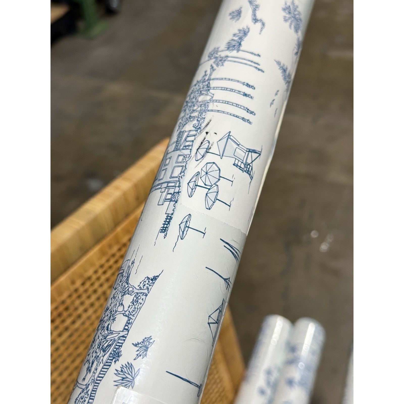 Seahaven Toile Coastal Wallpaper (Different Run #’s)-French Blue (CL)